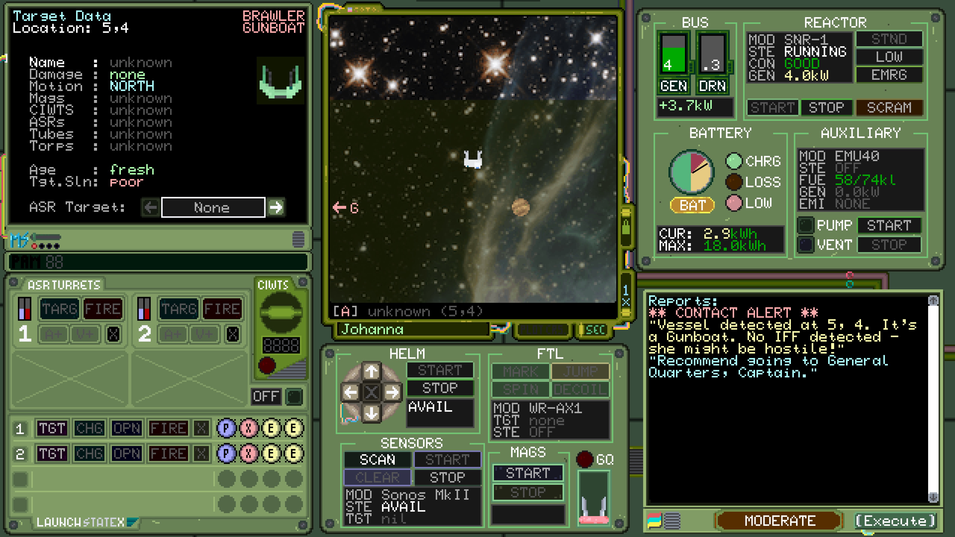 Deck & Conn, a pixel art turn based ship combat game.